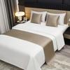 Einfarbiges Figurenmuster Bett-Handtuch Hotel Minimalistisch Doppelseitige Betten-Fahne Bettwäsche Läufer Zubehör Nachttischmatten Ferienwohnungen