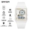 Sanda Lightweight Minimalist Sports Watch: Multi-functional Square Electronic Wristwatch for Men and Women