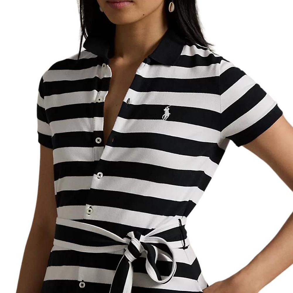 Polo Ralph Lauren SS24 Striped Casual A-Line Midi Short Sleeve Dress Women dresses Multicolor WMPODRSNFA20644-001
