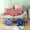 Red, Blue and Black Geometric Cushion Cover, Peach Skin Print Pillow Cover, Square Sofa Cushion, Home Textiles and Household Products