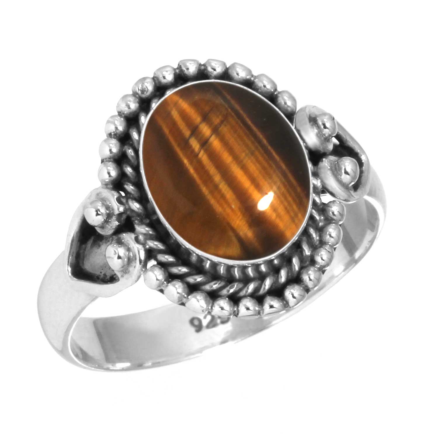 

Кольцо из стерлингового серебра 925 пробы Женское Драгоценный камень Ручная работа Ювелирное изделие Свадебный подарок Малахит Радужный лунный камень Розовый кварц Красный камень Дымчатый топаз Тигровый глаз Винтаж 12.5 глаз тигра