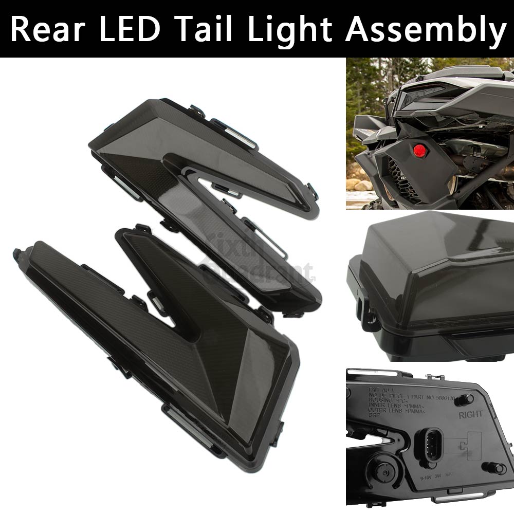 For Can-Am Maverick X3 XDS XRS Max Turbo R 2017 2018 2019 2020 2021 2022 2023 2024 Rear LED Tail Light Assembly ABS Red/Smoke