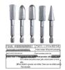5-Piece High-Speed Steel Woodworking Rotary File Set - 6.3mm Hex Shank, Irregular Shape Files