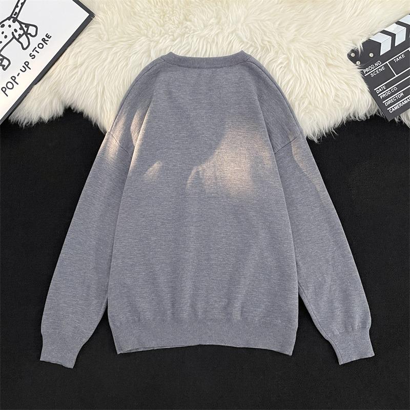 Men's Korean Style V-Neck Loose Knit Sweater