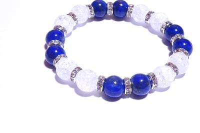 Good Fortune To Your the Sparkle of Genuine Lapis Lazuli To Your Lapis Lazuli Crack Quartz Bracelet for Natural 10mm Approximately General Kanoishi