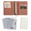 5-Ring Binder Mini Loose-leaf Notebook Faux Leather Zipper Binder Notebook  Photo Collection