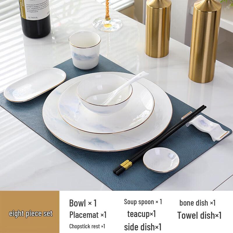 Elegant Gold-Rimmed Ceramic Dinnerware Set