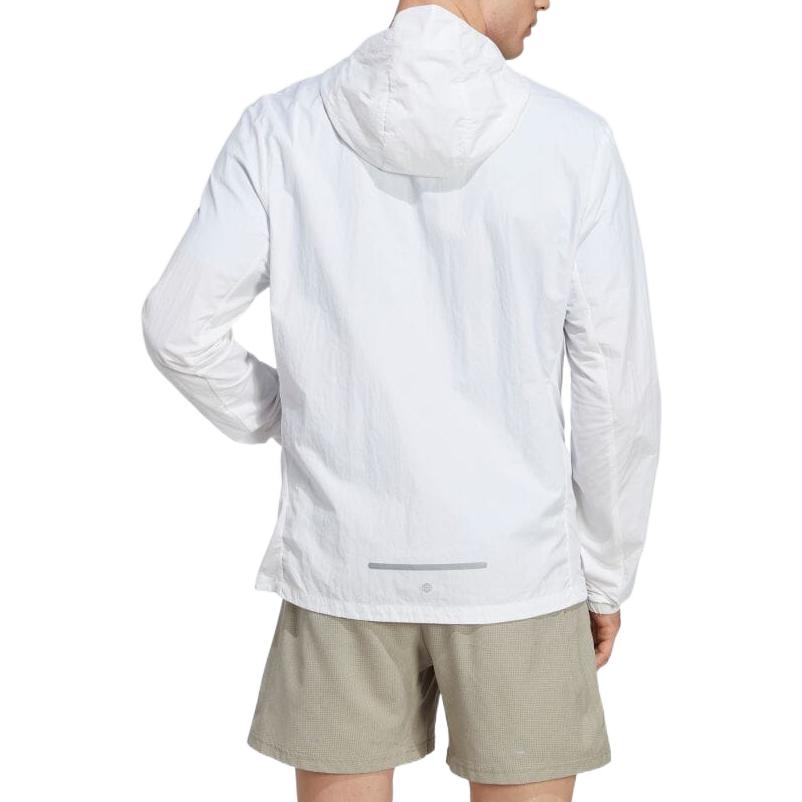 Adidas Marathon Jacket With Logo Print Men Outerwear White IB8265