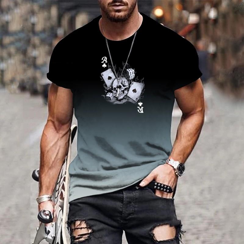 

Повседневная мужская футболка с градиентом 3D, модный принт, модная уличная одежда в стиле Харадзюку, большой размер, круглый вырез, удобный топ S