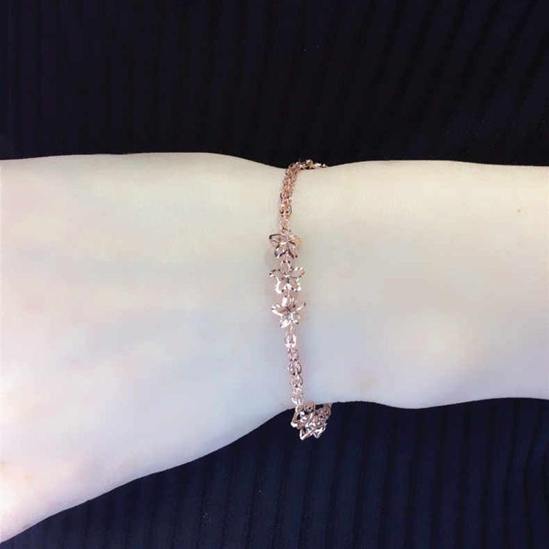 Purple Gold Hollow Star Bracelet Fashion High-End Rose Gold-Plated Car Flower Phoenix Tail Bracelet
