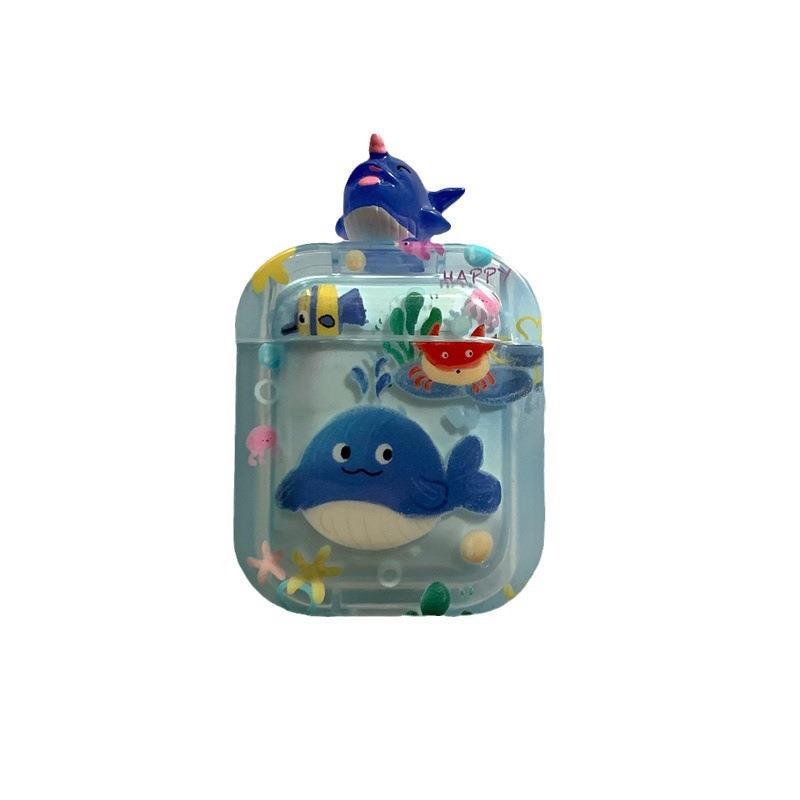 Stereoscopic submarine crab dolphin for AirPods pro1 apple bluetooth wireless headset cover soft 1/1/1 generation