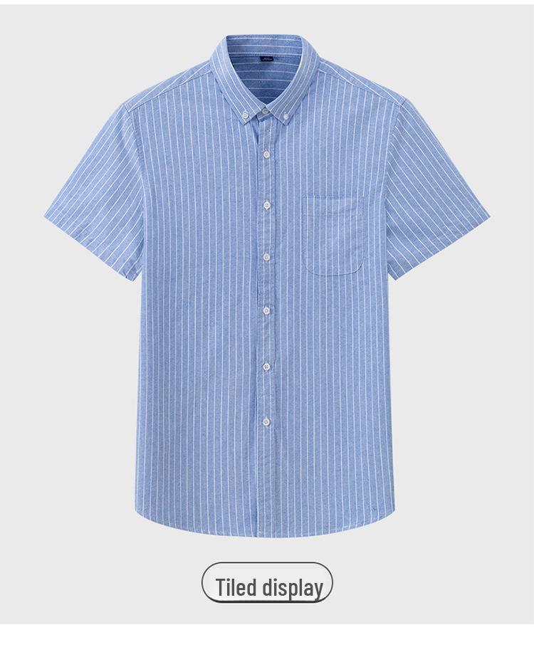 Men's Breathable Non-Iron Pure Cotton Short-Sleeve Oxford Shirt - Summer Business Casual