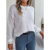 Women's Autumn and Winter Casual Solid Color Twist Lantern Sleeve Sweater
