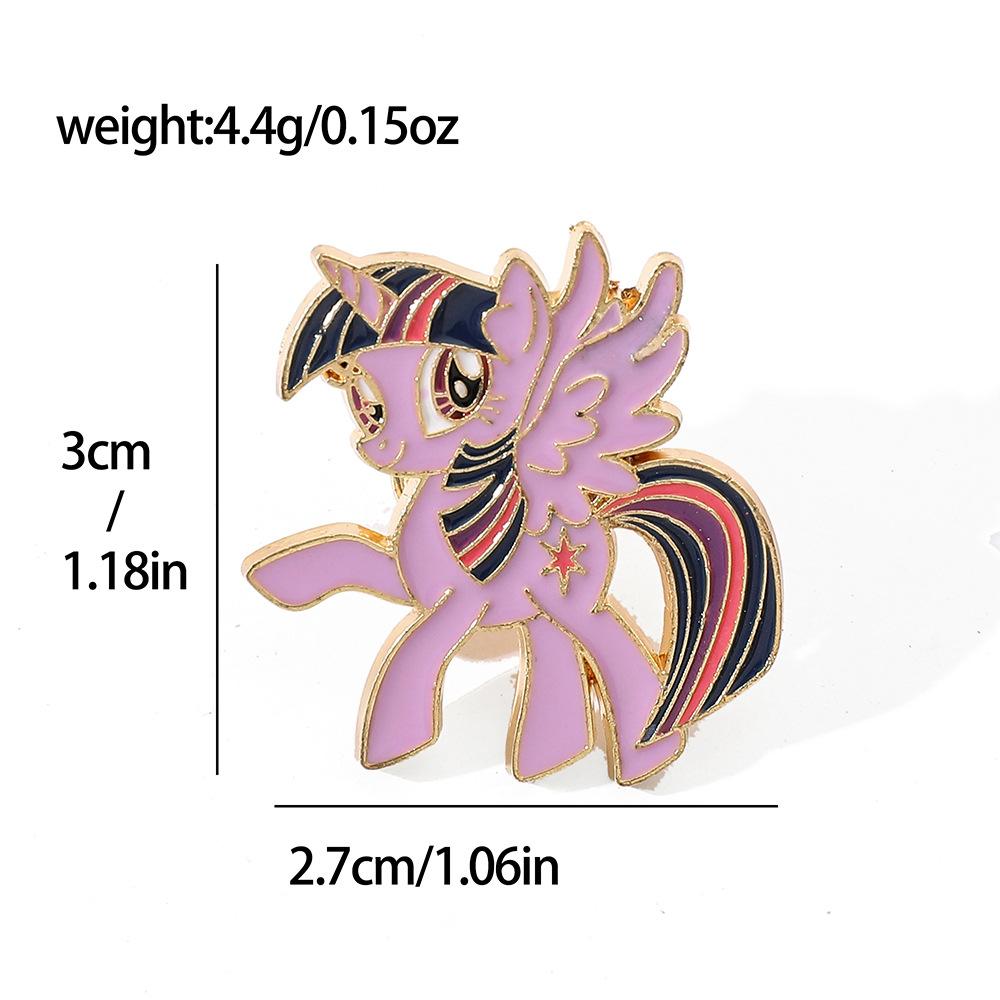 Europäische und amerikanische Charaktere, Metallabzeichen, Pony, Baoli-Legierungsbrosche, Einhorn-Pony-Form, Anstecknadel-Zubehör
