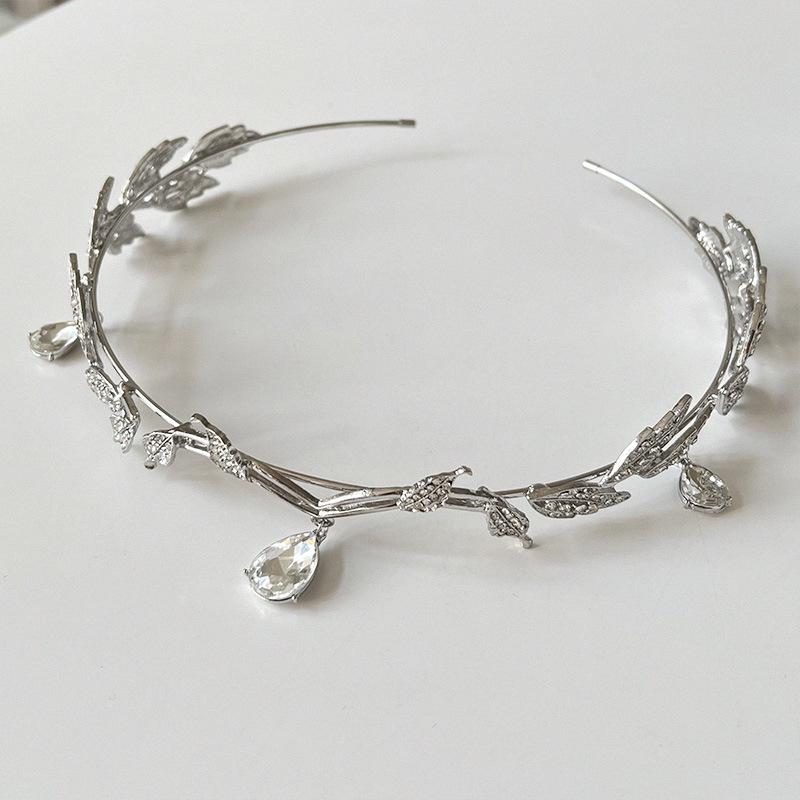 Crown Forest Leaf Water Drop Diamond Bridal Princess Headdress Wedding Accessories