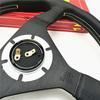 Italy V1 14inch 350mm Steering Wheel Flat Deep Dish Leather JDM Racing Sport With Horn Button With Logo
