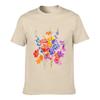 Colorful Wildflowers Watercolor Floral Bouquet Botanical Art Unisex Summer Washed Tee Loose Distressed Top
