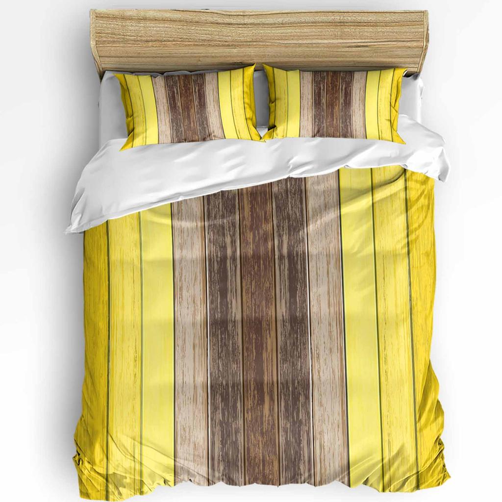 Vintage Wood Texture Duvet Cover Bed Bedding Set Home Textile Quilt Cover Pillowcases Bedroom Double Bedding Set No Sheet