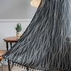 American retro style curtain finished semi-blackout and translucent opaque human printing fringed blind bedroom decorative door curtain
