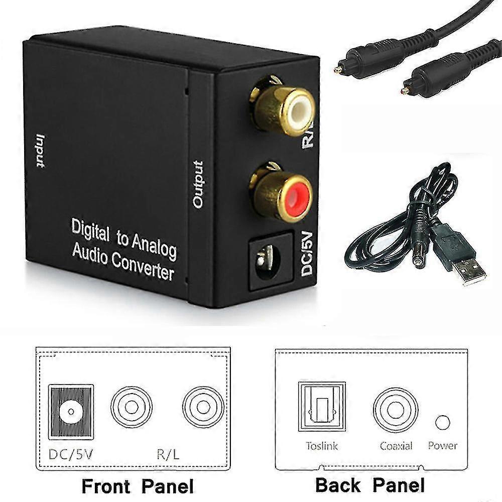 Digital Optical Adapter Coaxial Toslink To Analog Rca Tv Audio Stereo Converter Adapter