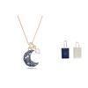 Swarovski Naszyjnik z wisiorkiem w kształcie księżyca Luna dla kobiet Różowe złoto Niebieski 5671585