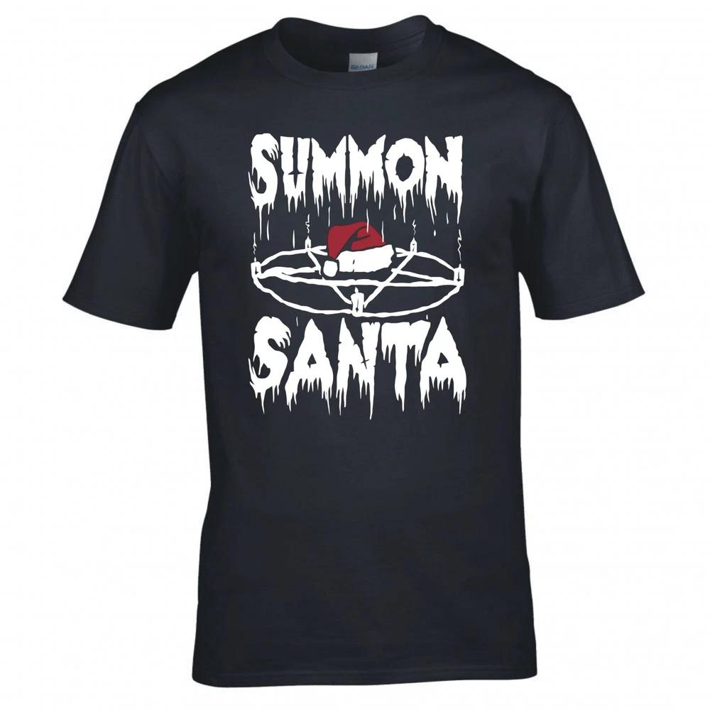 Funny Gothic Christmas Summon Santa Tshirt 2XL