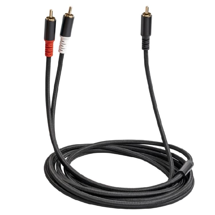 Speakers Audiophiles Cable 1 Male to 2 Male Y Adapter Splitter Gold Plated Connectors Stereo Audiophiles Cable