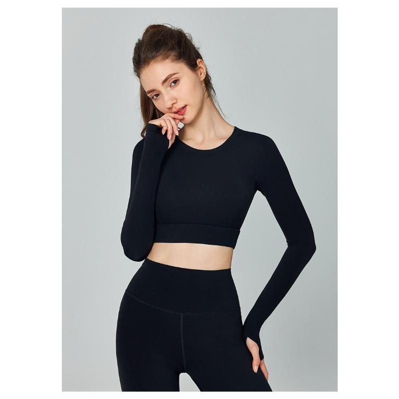 Ningbo Dashu Autumn and Winter Long-sleeved Yoga Clothes for Women with Chest Pads Tight-fitting and Beautiful Back Pilates