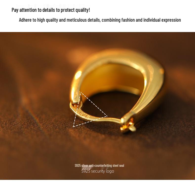 Boucles d'oreilles en argent S925 Banyan Tree en forme de U - Style blogueuse de mode coréenne