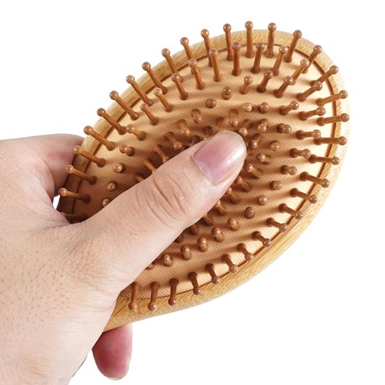 Bambus Luftpolster Haarbürste Haarwachstum Natürliches Holzborsten Kopfhautmassagebürste Männer Frauen Antistatisch Alle Haartypen Entwirrkamm