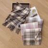 Gentle Gradient Color Small Plaid Scarf High End Girls Winter Couple Student Scarf Warm Thickened Scarf Shawl