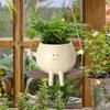 Flower Pot Wall Planter Swing Face Planter Pot Resin Smiling Face Planter Creative Wall Hanging Head Planter Garden Accessories