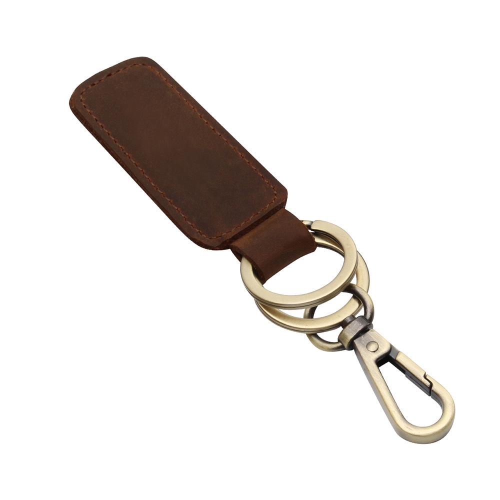 Vintage Handgemachter Echtleder Schlüsselanhänger - Retro Crazy Horse Auto Schlüsselanhänger, Einzigartiges Handwerksgeschenk