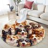 Dogs Collage Round Area Rug,Carpet Rug for Living Room Bedroom Sofa Playroom Decor,Non-slip Floor Mat