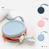Solid Color Lipstick Cosmetic Bag INS Data Cable Storage Bag Round Silicone Coin Purse  Men