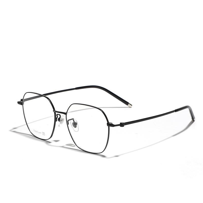 Full Titanium Large Square Blue Light Retro Glasses Simple Flat Glasses Women'S Retro Frames Men