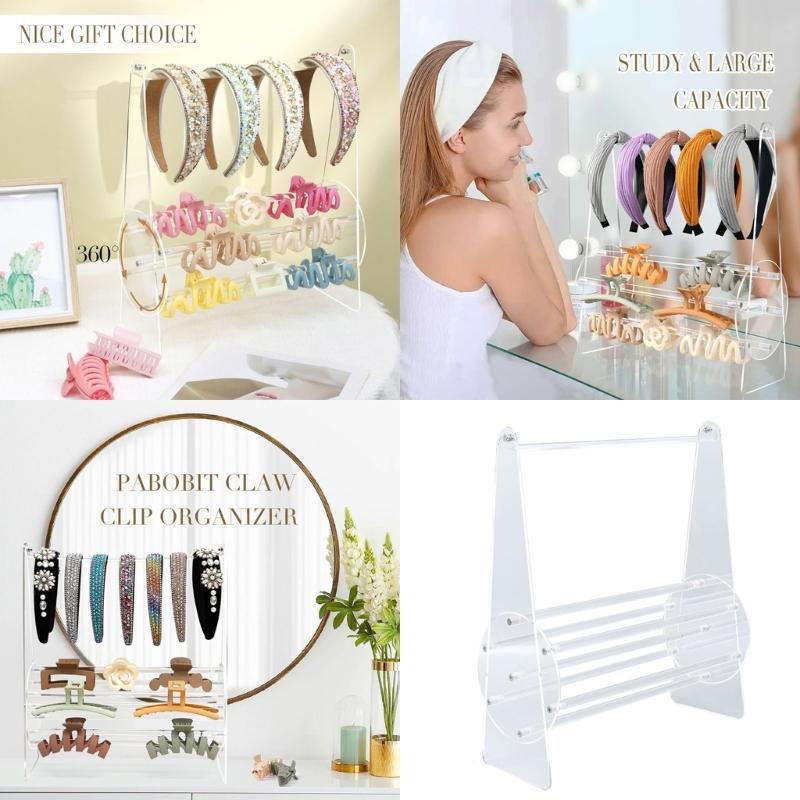 Sturdy Acrylics Headband Display Stand Organizers for Women Detachable Clear Designs Hair Accessory Storage Rack