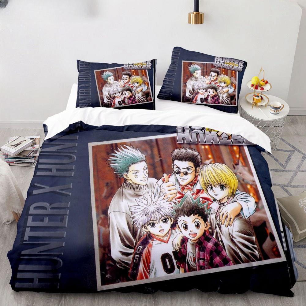 New  Anime Bedding Collection Hunter X Hunter Biscuit Krueger Duvet Cover Luxury Kids Bed Collection Twin Queen King Size Boys Bedroom