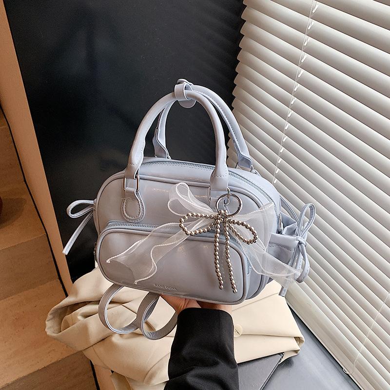 Foreign Trade New Simple Oily Backpack Women's Korean Ins Fashion Small Backpack Niche High-end Oblique Straddle Women's Bag