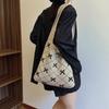 Bow Knitted Women's Eco Korean Foldable Tote Bag Y2K Crochet Rope Sweet Knitting Shoulder Bag
