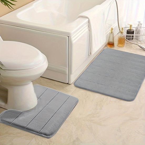 Yousheng 2 Buc/Set Covoraș de Baie Covor de Baie Fund Antiderapant 40x60cm 40x50cm Catifea Corală U-Formă Pătrat Pad de Baie