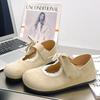 2 New Soft-soled Bag Head Single Shoes Women's Spring Square Head Flat Bottom Lace