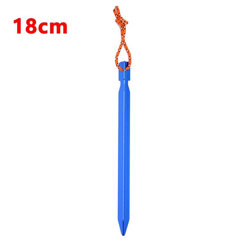 18cm Super Light Aluminum Alloy V-Shaped Tent Stakes with Rope, Outdoor Triangular Ground Stakes, Reinforced Tent Accessories.