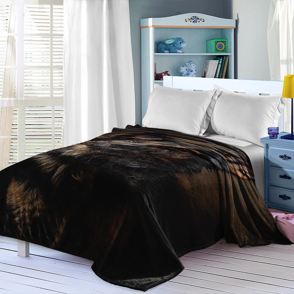 German Shepherd Dog Pattern Flannel printed blanket suitable for all seasons suitable for living room office sofa and travel