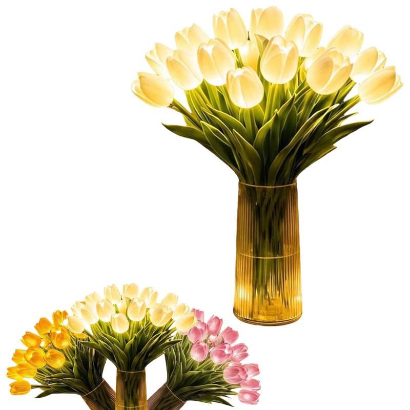 Romantic Glowing Tulip Night Light Bouquet - Mixed Colors