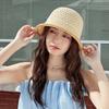 Hollow Out Knitted Bucket Hat Temperament Bow Fisherman Hat Sunshade Basin Cap  Vacation