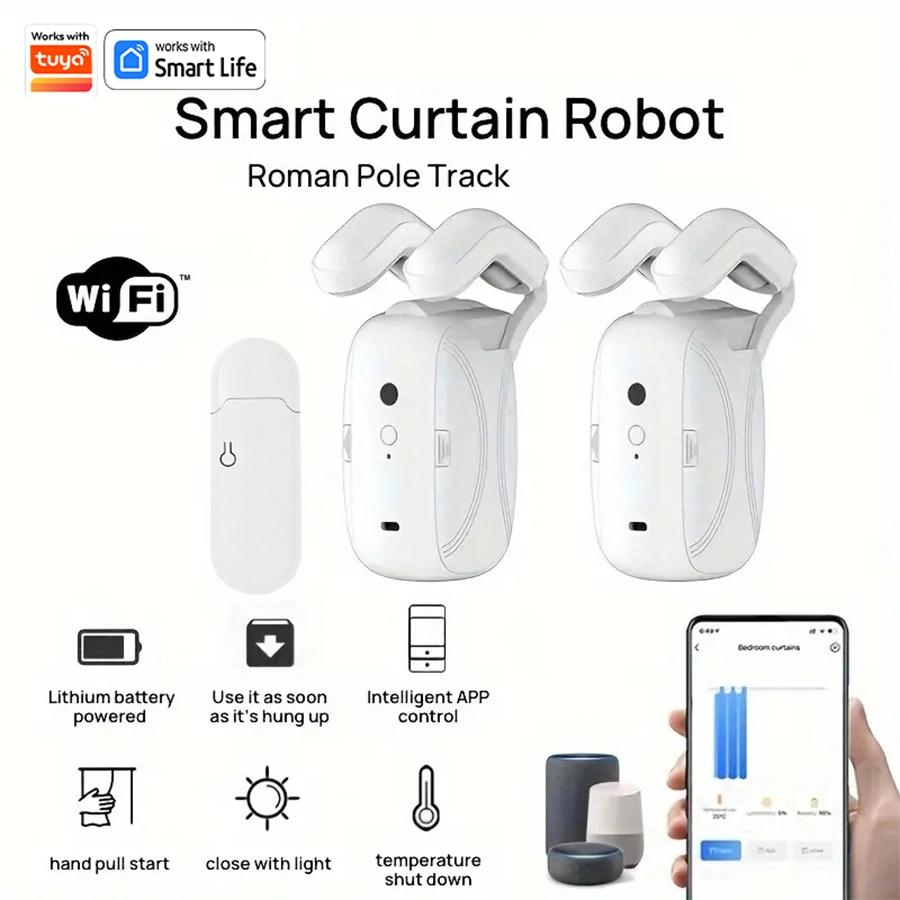 Electric Curtain Motor, Smart Home Curtain Assistant, Graffiti Mobile Phone Remote Control, Automatic Intelligence