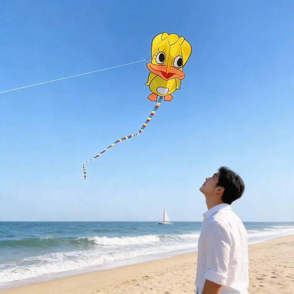 Polyester Soft Duck Kite With Glassfiber Frame For Childrens Outdoor Play