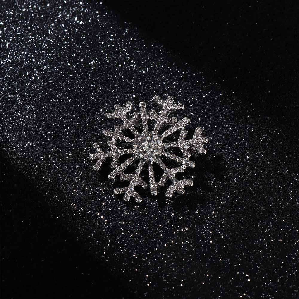 Zircon Creative Snowflake Brooch Geometric Personality Party