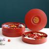 Creative Festive Fruit Plate With Lid Dried Fruit Storage Box Light Luxury Candy Plate Household Living Room Tea Table Zero Food Melon Seed Fruit Box